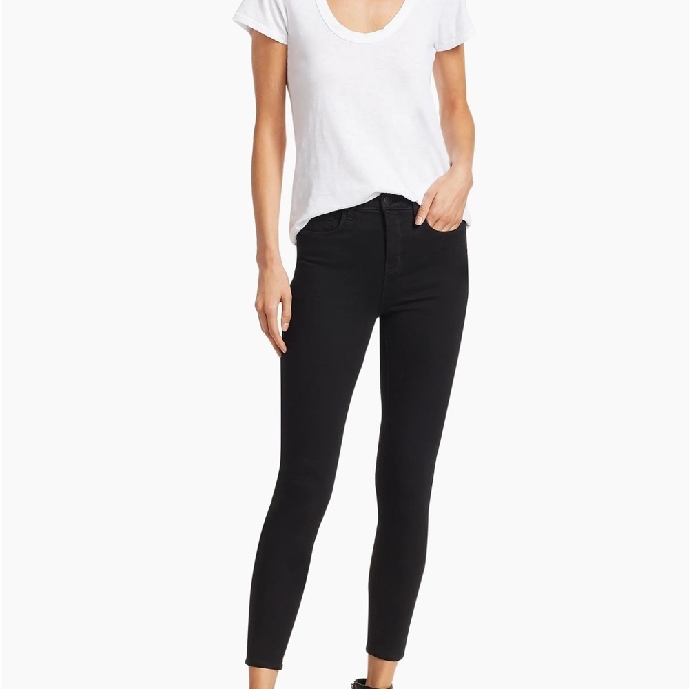 NWT L’Agence Margot High-Rise Black Stretch Skinny Ankle Jeans Size 28